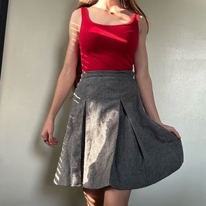 Grey Pleated Skirt